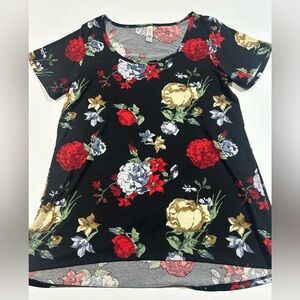 LuLaRoe Medium Classic Tee Floral Print Women's Top